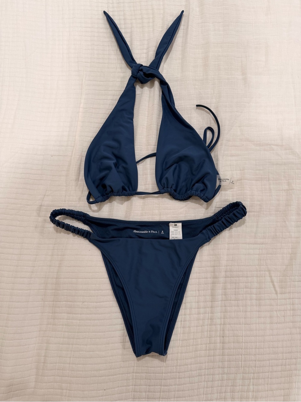 Abercrombie & Fitch Navy Halter Triangle Bikini